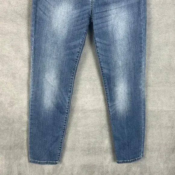 Judy Blue Jeans Womens 9/29 Blue Relaxed Fit Skinny Stretch Pockets Cropped - Picture 3 of 13